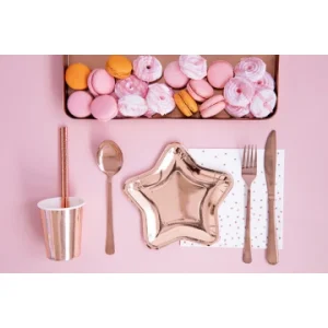 Lot De 6 Assiettes En Carton Rose Gold Forme Etoile 18 Cm boutique paris 6