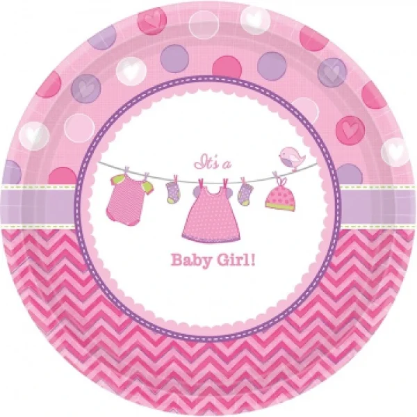 Lot De 6 Assiettes Baby Shower Fille en ligne officielle 1