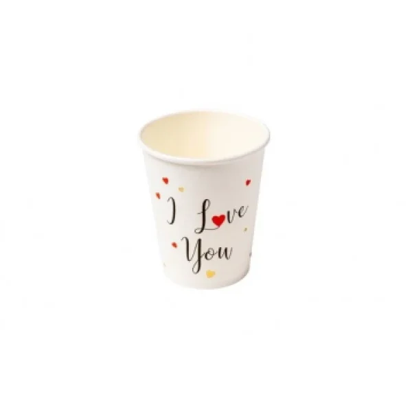 Lot De 8 Gobelets Cœurs I Love You 25 Cl grande surprise 1