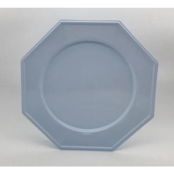 boutique en ligne france Lot De 8 Assiettes Plastiques Réutilisables Octogonales Bleu Ciel 31 Cm 1