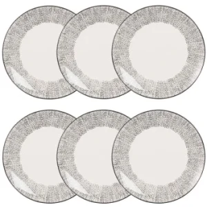 Maisons Du Monde Assiette à Dessert En Grès Blanc Motifs à Rayures – Lot De 6 Top ventes 10