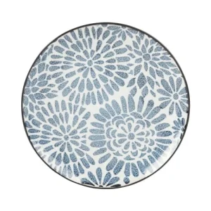 Maisons Du Monde Assiette à Dessert En Grès Blanc Motifs Graphiques Bleus – Lot De 4 prix pas cher 10