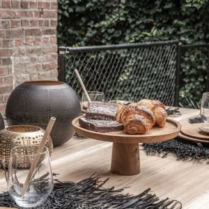 Bazar Bizar Assiette à Gâteau Moyenne En Bois De Teck Achat 9