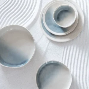 Maisons Du Monde Assiette Creuse En Grès Blanc Et Bleu exclusivement disponibles 9