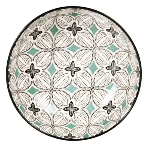 boutique paris Maisons Du Monde Assiette Creuse En Grès Motifs Graphiques Bleu Gris, Verts Et Blancs – Lot De 2 10