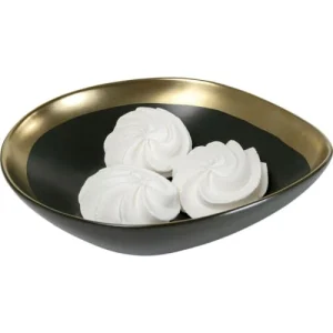 Promotio de vente Kare Design Assiette Creuse En Grès Vert Foncé Et Doré D19 – Lot De 4 9