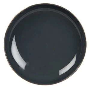 boutique en ligne france Maisons Du Monde Assiette Creuse En Porcelaine Grise Et Dorée – Lot De 6 6