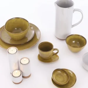 fashion pas cher Mica Decorations Assiette De Diner En Céramique Ocre D26,5 12