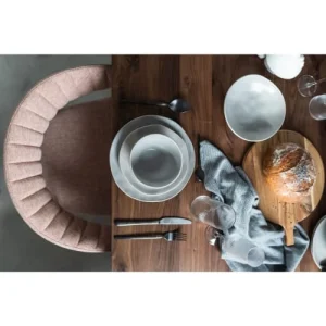 en ligne vente Kare Design Assiette Plate En Céramique Grise D26 – Lot De 4 9