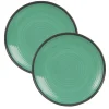 Maisons Du Monde Assiette Plate En Faïence Verte – Lot De 2 haute qualité 22