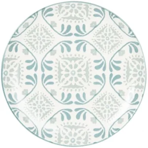 Maisons Du Monde Assiette Plate En Grès Blanc à Motifs Bleus Et Gris – Lot De 6 à prix imbattables 8