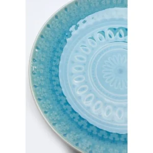 Nouvelle Collection Kare Design Assiette Plate En Grès Bleu D21 – Lot De 4 13