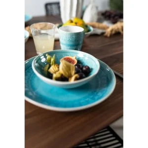 Kare Design Assiette Plate En Grès Bleu D27 – Lot De 4 magasin pas cher 9