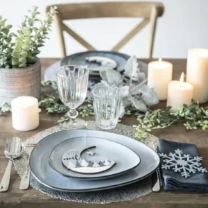 achetez Maisons Du Monde Assiette Plate En Grès Gris – Lot De 6 10