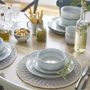 Acheter Maisons Du Monde Assiette Plate En Grès Gris Clair – Lot De 6 10