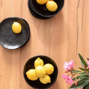 a Prix Discount Kare Design Assiette Plate En Grès Noir D20 – Lot De 4 9