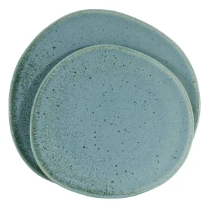 nouveau produit Sibo Homeconcept Assiette Plate En Grès Réactif Bleu 27 Cm – Lot De 6 6