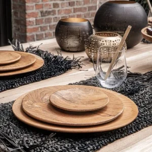 outlet soldes Bazar Bizar Assiette Ronde Moyenne En Bois De Teck 10