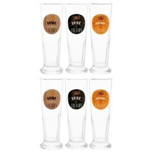 Maisons Du Monde Chopes à Bière En Verre (x6) Et Support Imprimé boutique en france 7