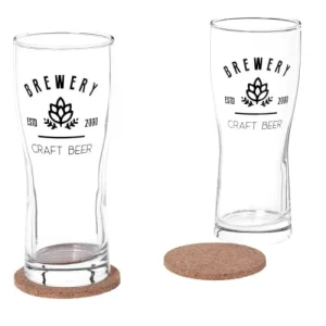 Satisfait ou Remboursé Maisons Du Monde Composition Verres à Bière (x2) Et Dessous De Verre En Bois D’eucalyptus 6