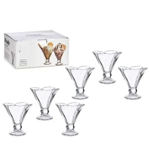 Wadiga Coupes à Glace En Verre Fleur H12cm – Lot De 6 guranteed de qualité 6