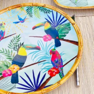 Les Jardins De La Comtesse Grande Assiette Plate En Mélamine 28 Cm Imprimé Toucans marque moins cher 9