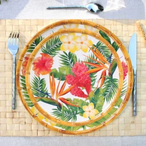 authentiques Les Jardins De La Comtesse Grande Assiette Plate En Mélamine Imprimé De Fleurs Exotiques Ø 28 Cm 8