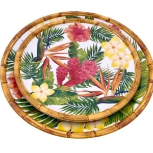 authentiques Les Jardins De La Comtesse Grande Assiette Plate En Mélamine Imprimé De Fleurs Exotiques Ø 28 Cm 10