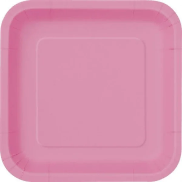 Meilleur Service Lot De 10 Assiettes Carrée En Carton Fuschia 1