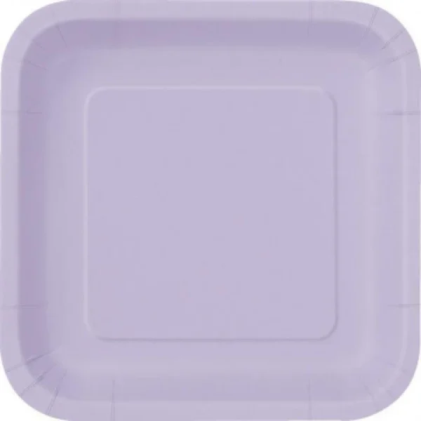 Lot De 10 Assiettes Carrée En Carton Lilas marque pas cher 1