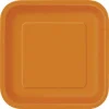 Distributeur Officiel Lot De 10 Assiettes Carrée En Carton Orange 7