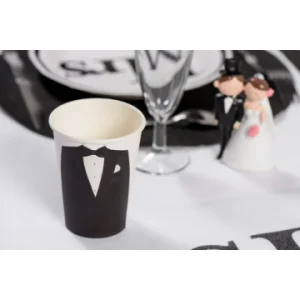 en ligne vente Lot De 10 Gobelets Carton Mr & Mrs Noirs 6