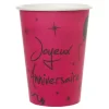 achat pas cher Lot De 10 Gobelets Fuschia Joyeux Anniversaire Festif En Carton 7,5 X 9,7 Cm 5