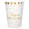 Lot De 10 Gobelets Joyeux Anniversaire Or Vente 5