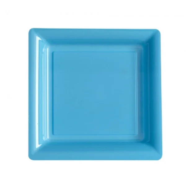 des prix incroyables Lot De 12 Assiettes Carrées Jetables Bleu Ciel PM 1