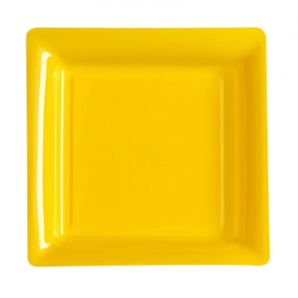 marque pas cher Lot De 12 Assiettes Carrées Jetables Jaune Prairie MM 1