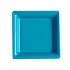 économies garanties Lot De 12 Assiettes Carrées Jetables Turquoise PM 5