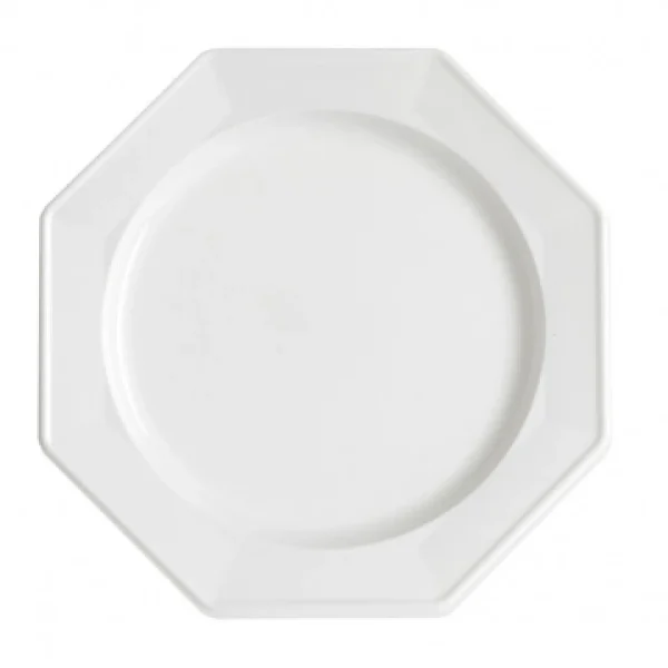 achat pas cher Lot De 12 Assiettes Octogonales Jetables Blanches GM 1