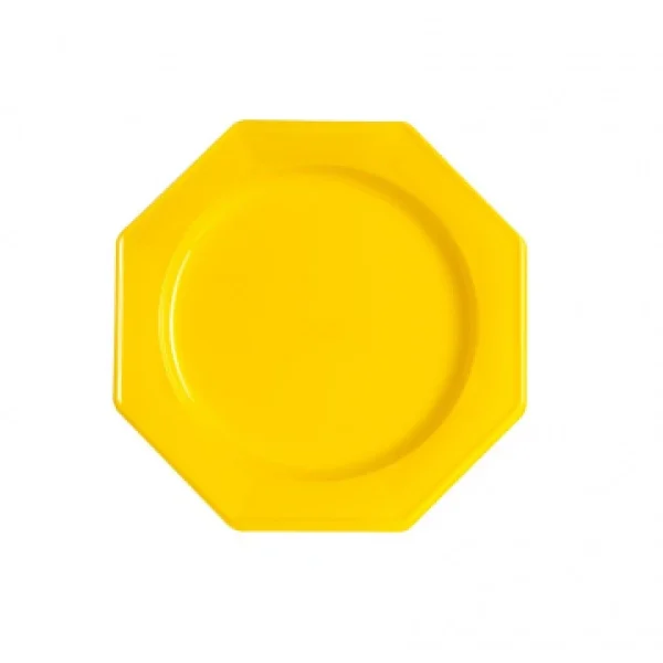 se précipiter pour acheter Lot De 12 Assiettes Octogonales Jetables Jaune PM 1