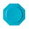 authentiques Lot De 12 Assiettes Octogonales Jetables Turquoise MM 5