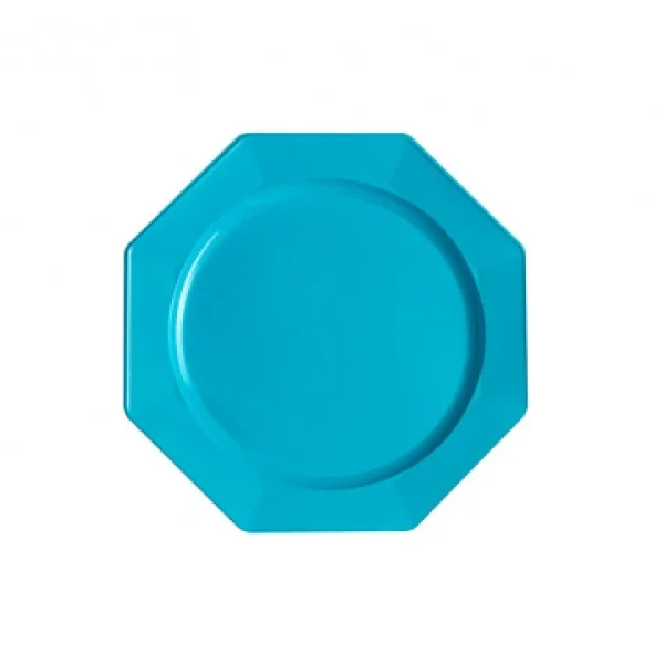 magasin paris Lot De 12 Assiettes Octogonales Jetables Turquoise PM 1