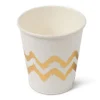 Lot De 12 Gobelets Jetables Blancs Chevrons Or En Carton 200 ML mode pas cher 5