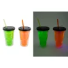 Lot De 2 Gobelets Lumineux Assortis Avec Paille Halloween 450M/L Top ventes 5