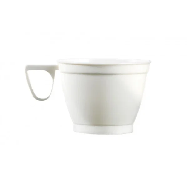 Lot De 45 Tasses à Café Jetables En Plastique Blancs 19 Cl se précipiter pour acheter 1