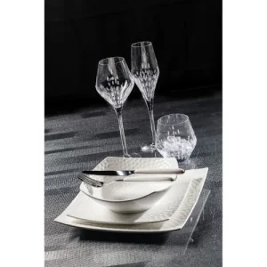 Table Passion Lot De 6 Assiettes Plate Dune 25 Cm En Porcelaine Blanc ultratendance 6