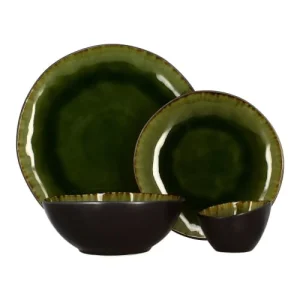 site officiel OGO Living Lot De 6 Assiettes Plates En Grès Vert 27,5cm 18