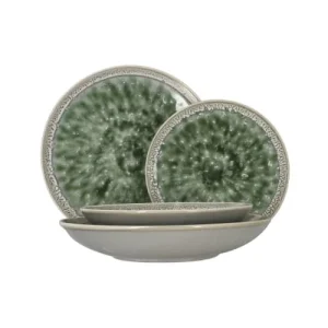 vente luxe pas cher Novastyl Lot De 6 Assiettes Plates En Porcelaine émaillée Verte D27cm 10