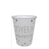 meilleur cadeau Lot De 6 Gobelets Jetables Anniversaire Blanc Albâtre 25 Cl 5