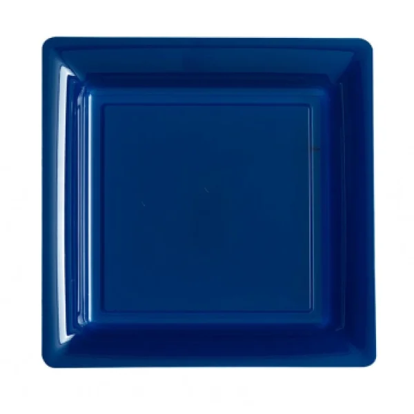 Lot De 8 Assiette Réutilisables Carrées Bleu Foncé 21,5 Cm qualité supérieure 1