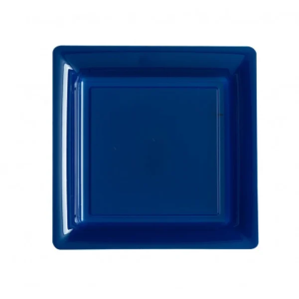 Lot De 8 Assiettes à Dessert Réutilisables Carrées Bleu Foncé 16,5 Cm ﻿soldes 1